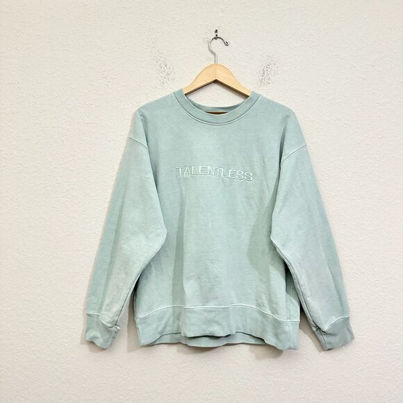 TALENTLESS Heavy Cotton Circular Logo Sweatshirt Mint Green - Picture 1 of 8